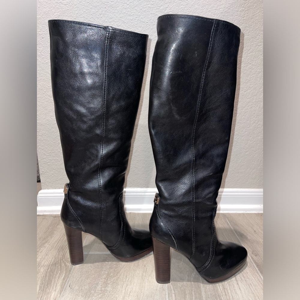 Coach tall black vintage leather boots